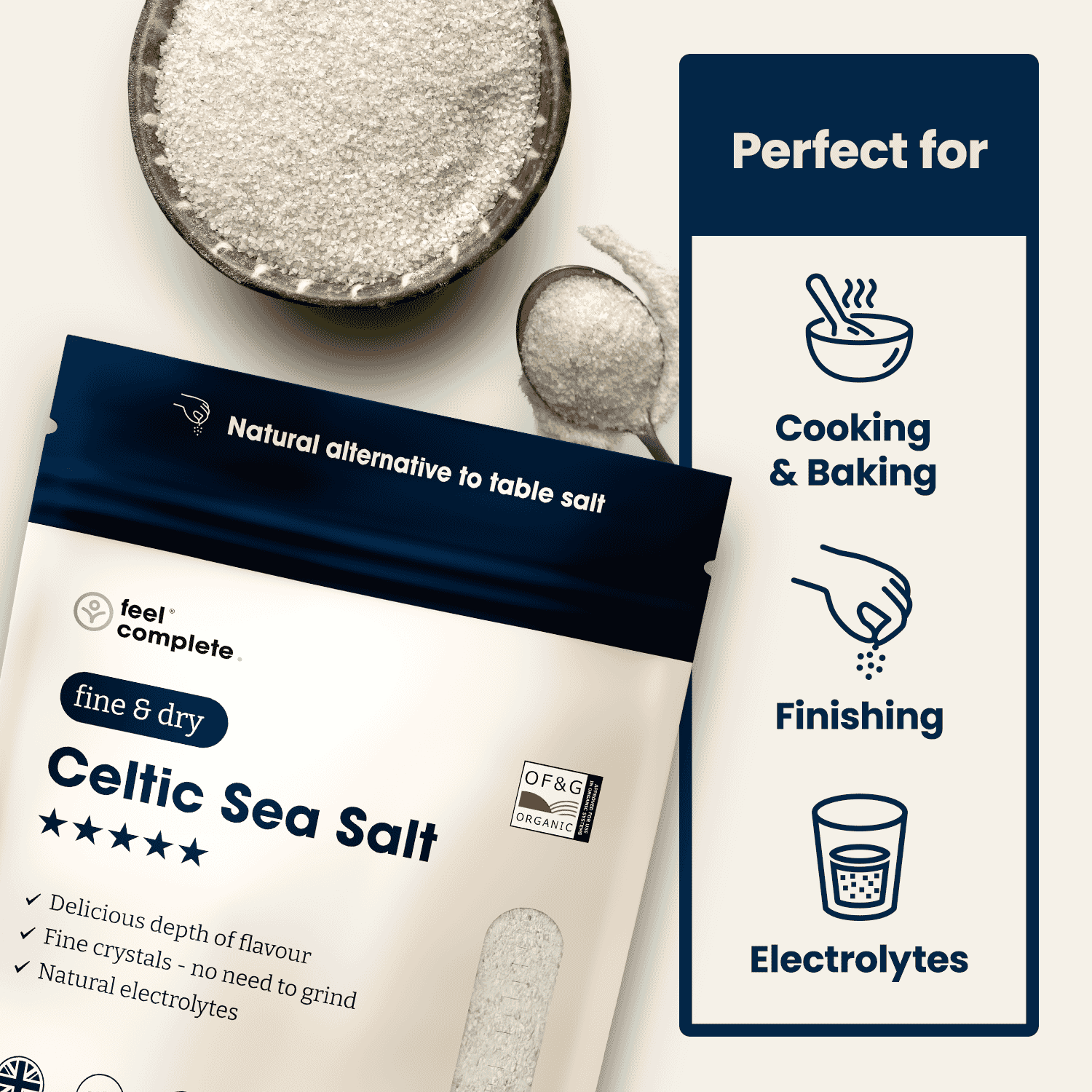 Fine & Dry Celtic Sea Salt 800g