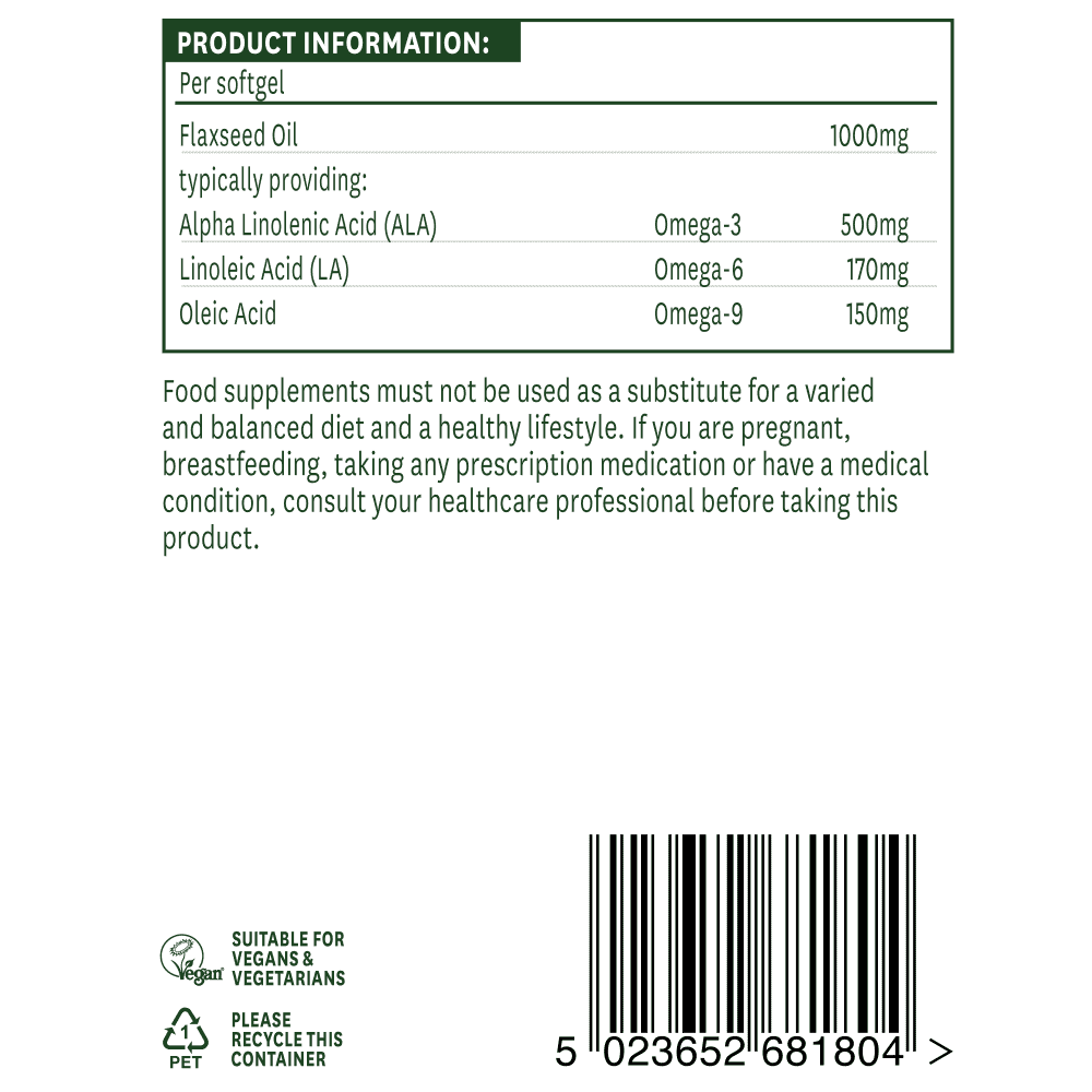 Flaxseed Oil 1000mg (Cold Pressed) 180s