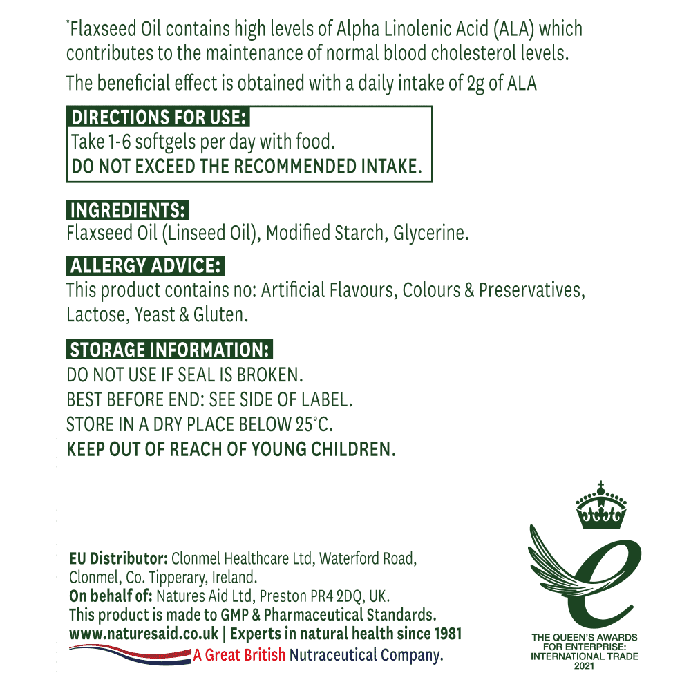 Flaxseed Oil 1000mg (Cold Pressed) 90s