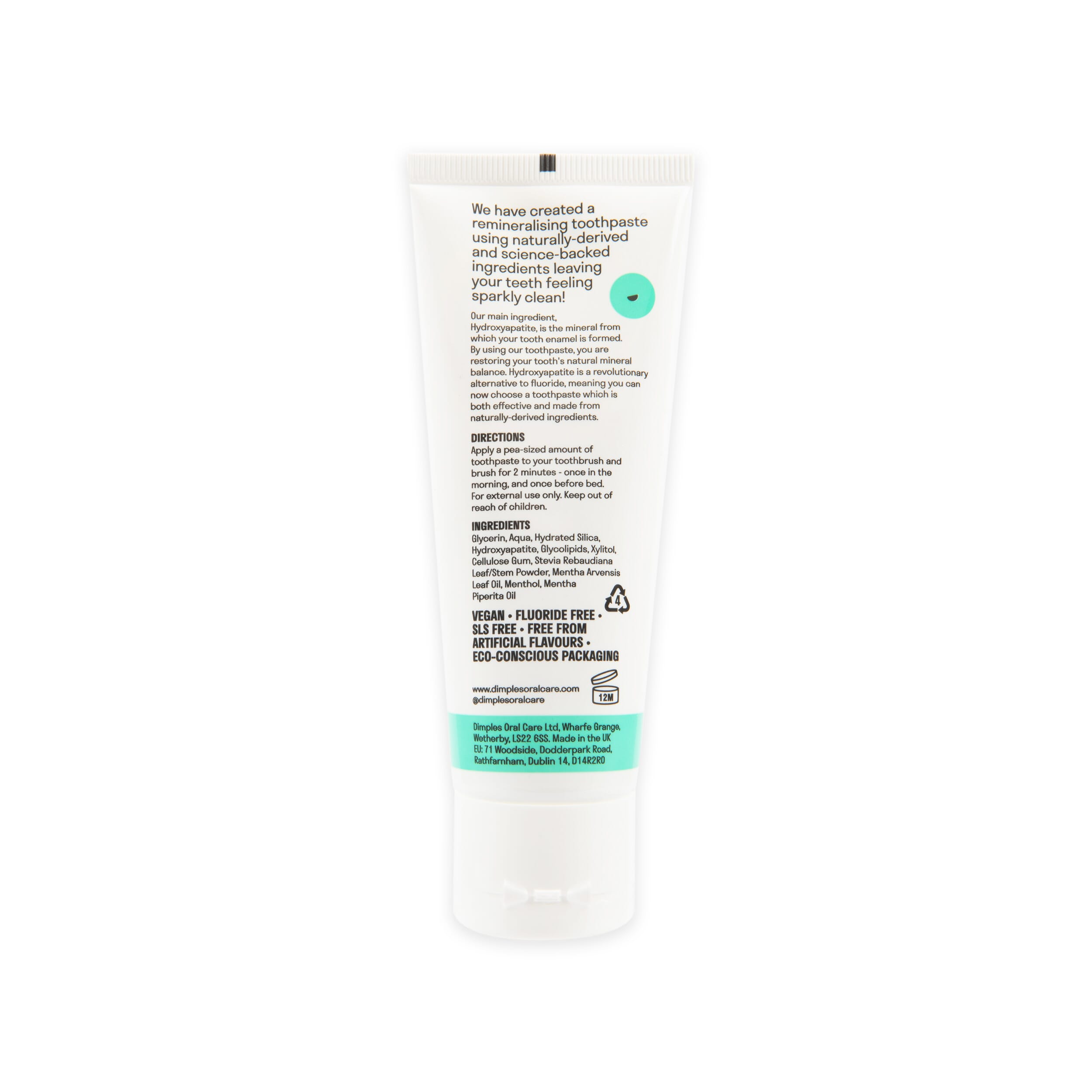 Fluoride Free Dentist Designed Toothpaste English Mint 75ml
