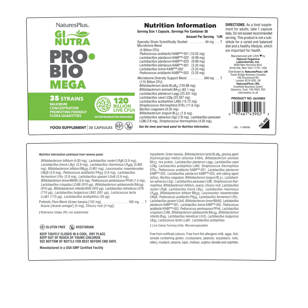 GI Nutra Pro-Bio Mega 30’s
