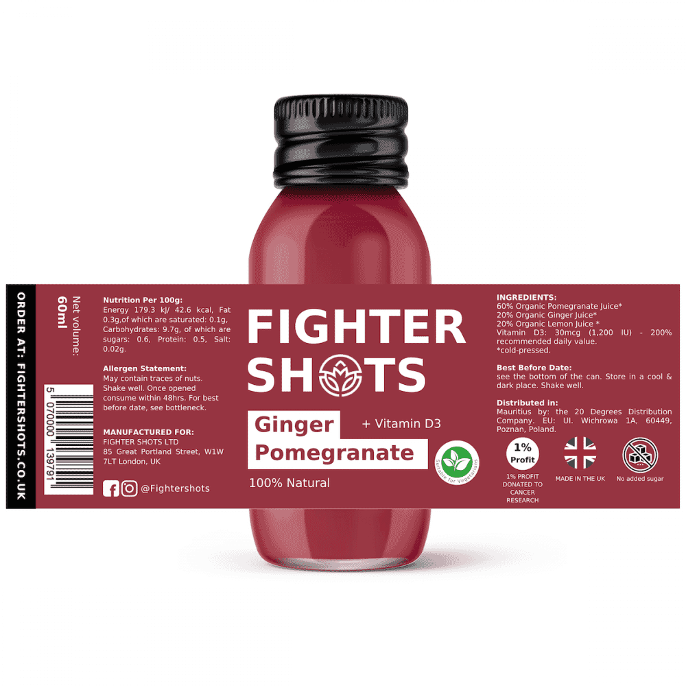 Ginger Pomegranate + Vitamin D3 12x60ml CASE