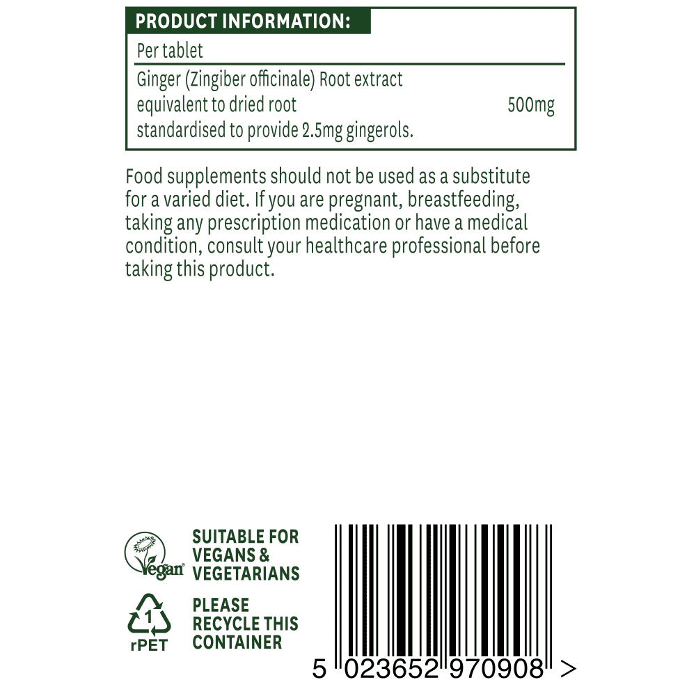 Ginger Root (Standardised) 500mg 90s