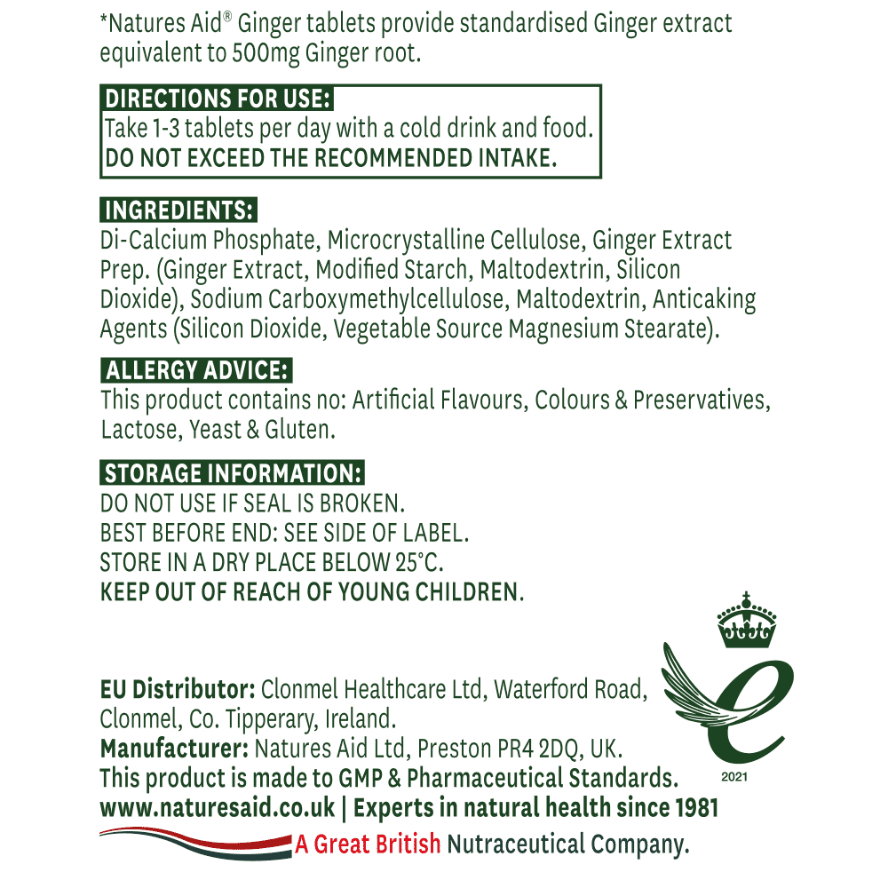 Ginger Root (Standardised) 500mg 90s