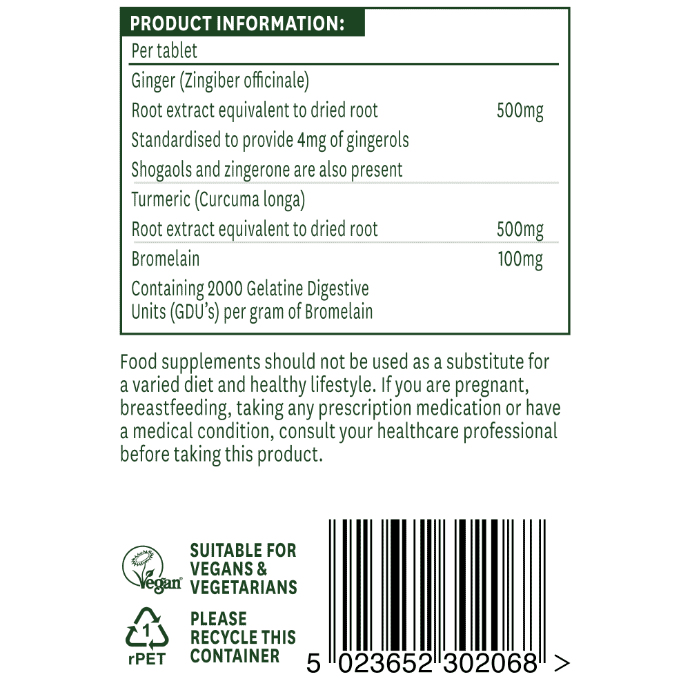 Ginger, Turmeric & Bromelain (3-In-1 Formula) 60s