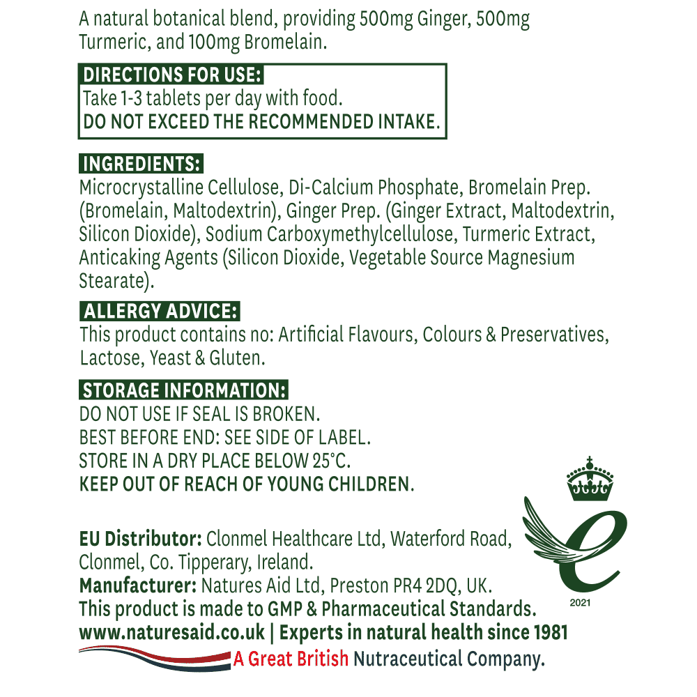 Ginger, Turmeric & Bromelain (3-In-1 Formula) 60s