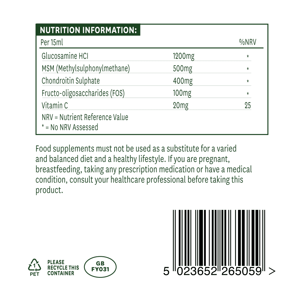 Glucosamine HCl MSM & Chondroitin (Liquid) 500ml