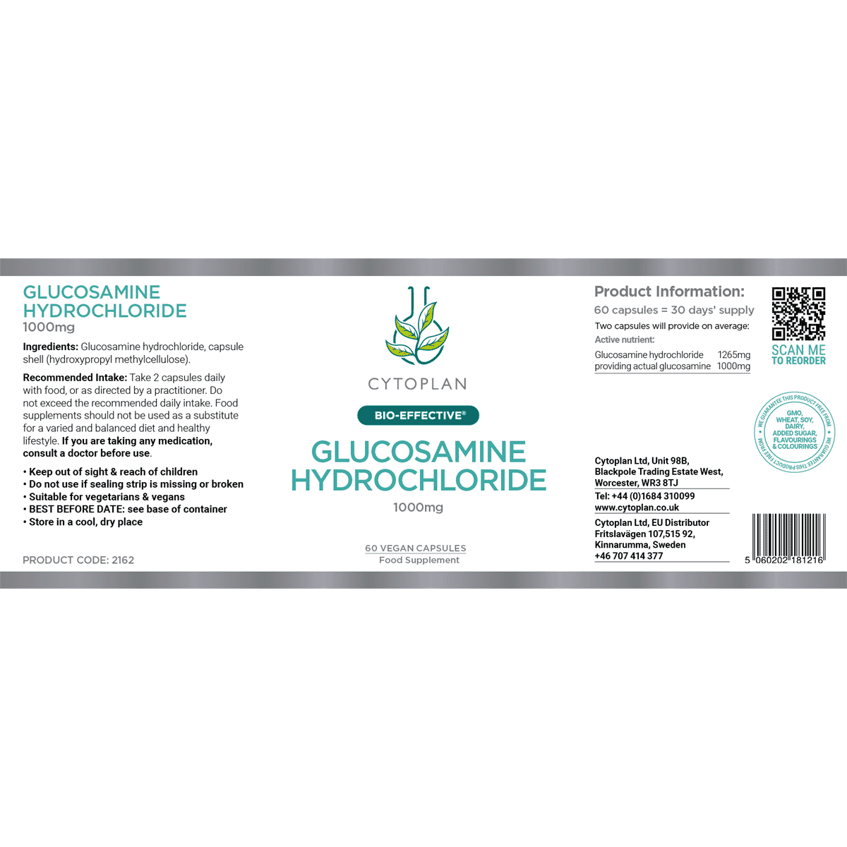 Glucosamine Hydrochloride 1000mg  60s