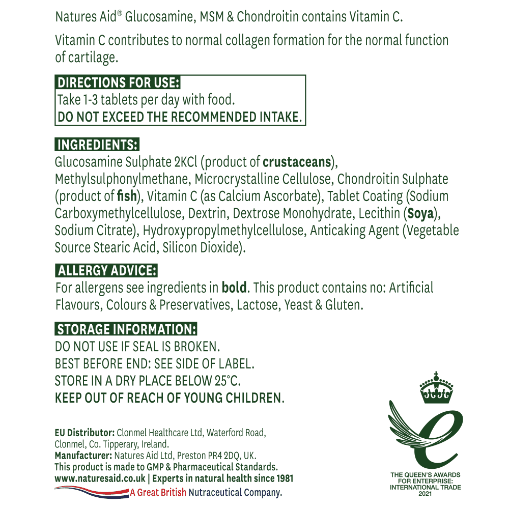 Glucosamine MSM & Chondroitin (High Strength) with Vitamin C 180s