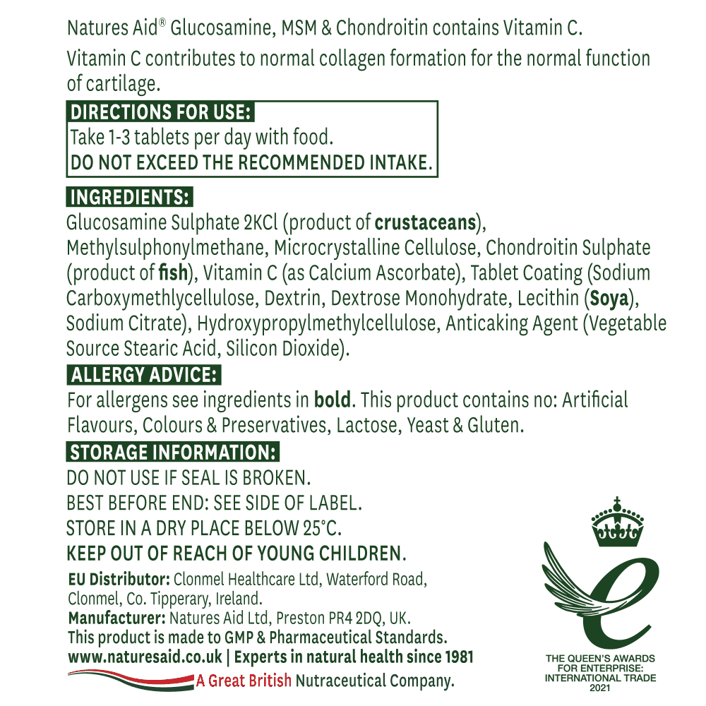 Glucosamine MSM & Chondroitin (High Strength) with Vitamin C 90s