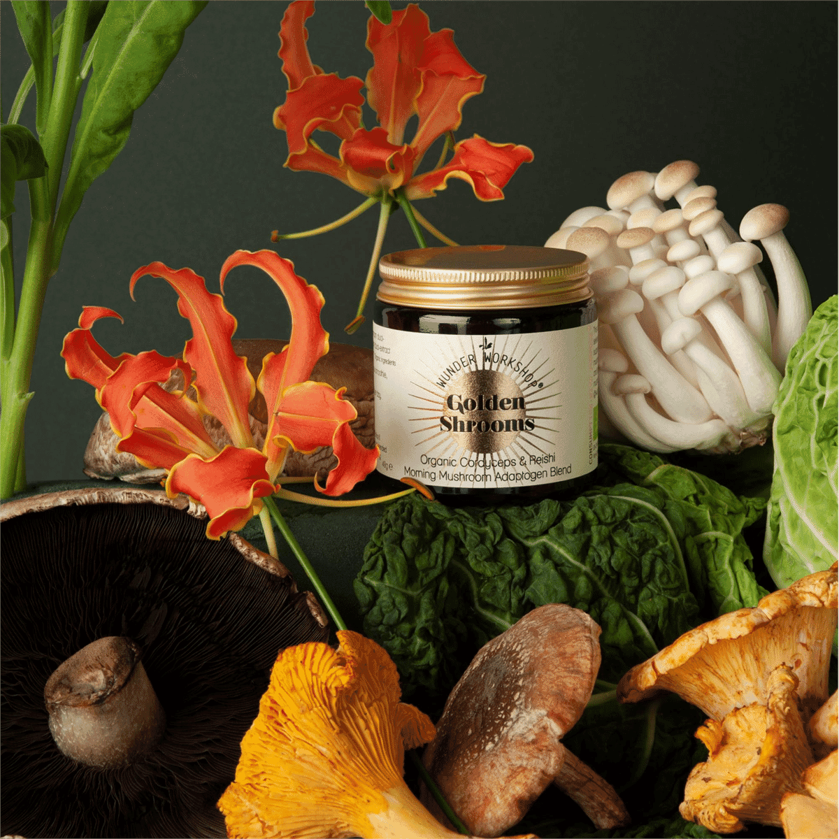 Golden Shrooms Organic Cordyceps & Reishi 40g