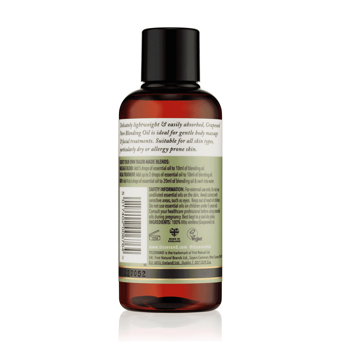 Grapeseed Ethically Harvested Pure Blending Oil 100ml