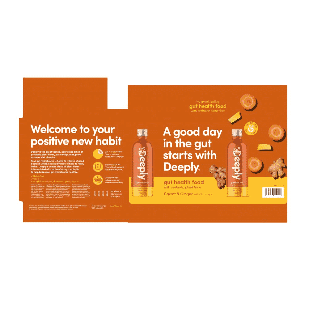 Gut Health Food Carrot & Ginger with Turmeric 4x455ml CASE