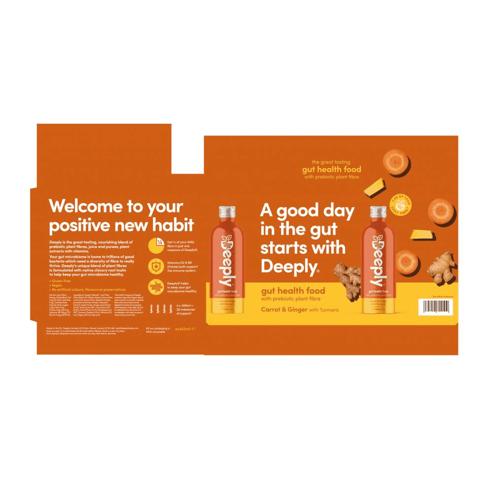 Gut Health Food Carrot & Ginger with Turmeric 4x455ml CASE