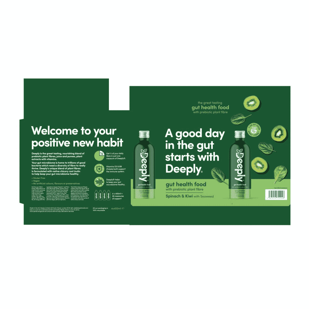 Gut Health Food Spinach & Kiwi with Seaweed 4x455ml CASE