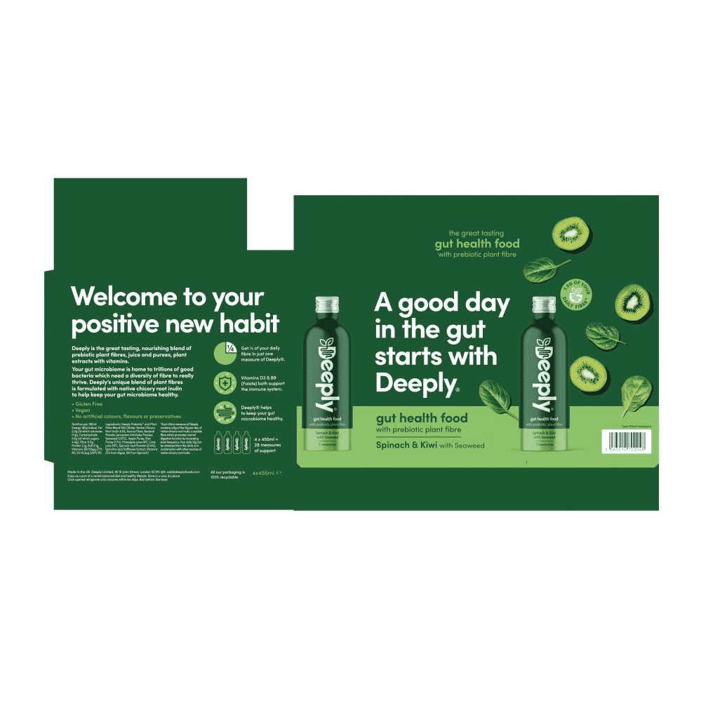 Gut Health Food Spinach & Kiwi with Seaweed 4x455ml CASE