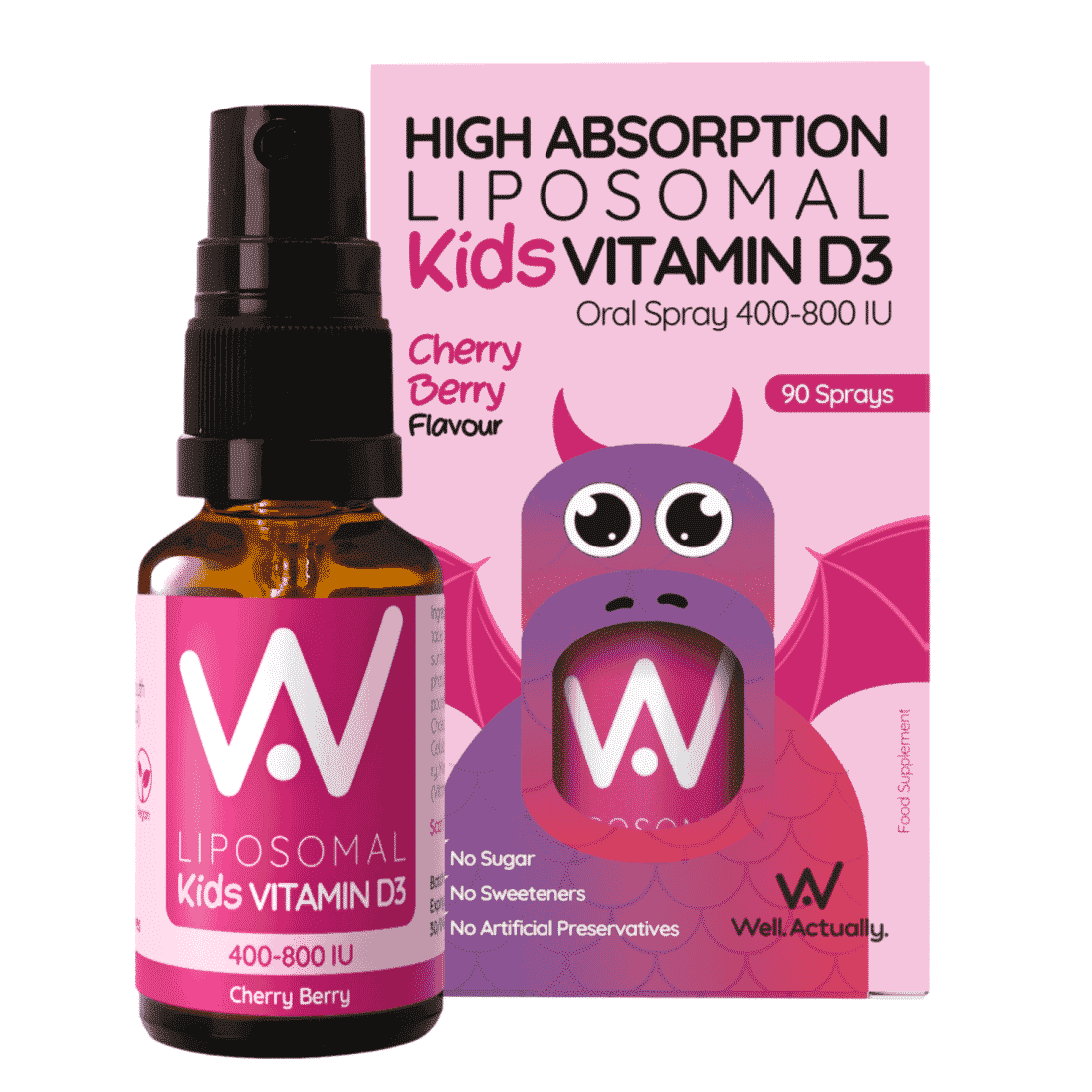 HA Liposomal Kids Vitamin D3 Oral Spray 400-800IU Cherry Berry Flavour 15ml