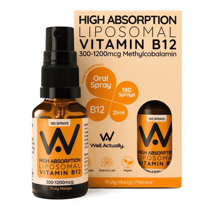 HA Liposomal Vitamin B12 300-1200mcg Methylcobalamin Oral Spray Truly Mango Flavour 25ml