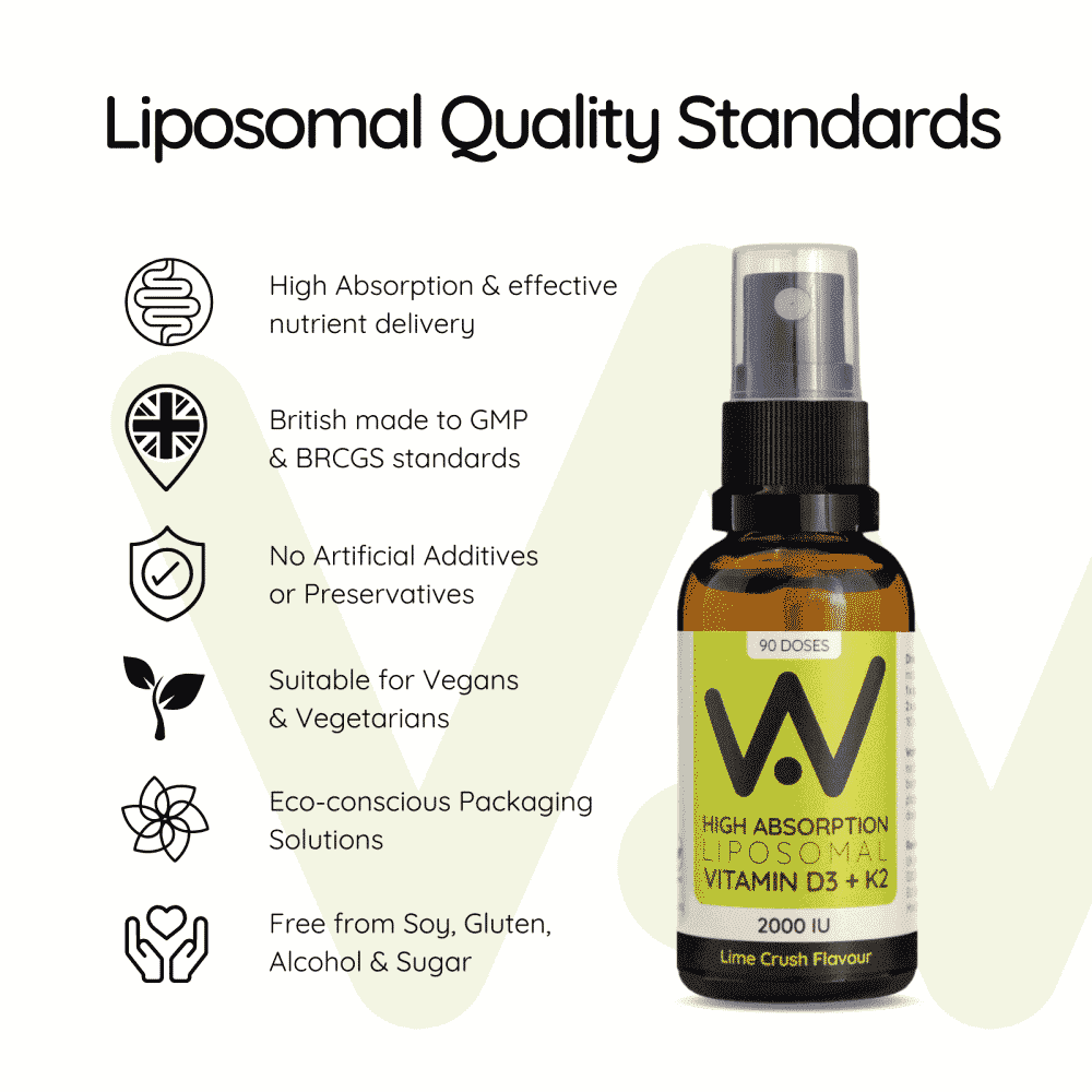 HA Liposomal Vitamin D3 + K2 1000-3000IU Oral Spray Lime Crush 25ml