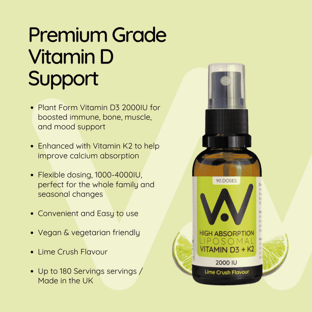 HA Liposomal Vitamin D3 + K2 1000-3000IU Oral Spray Lime Crush 25ml