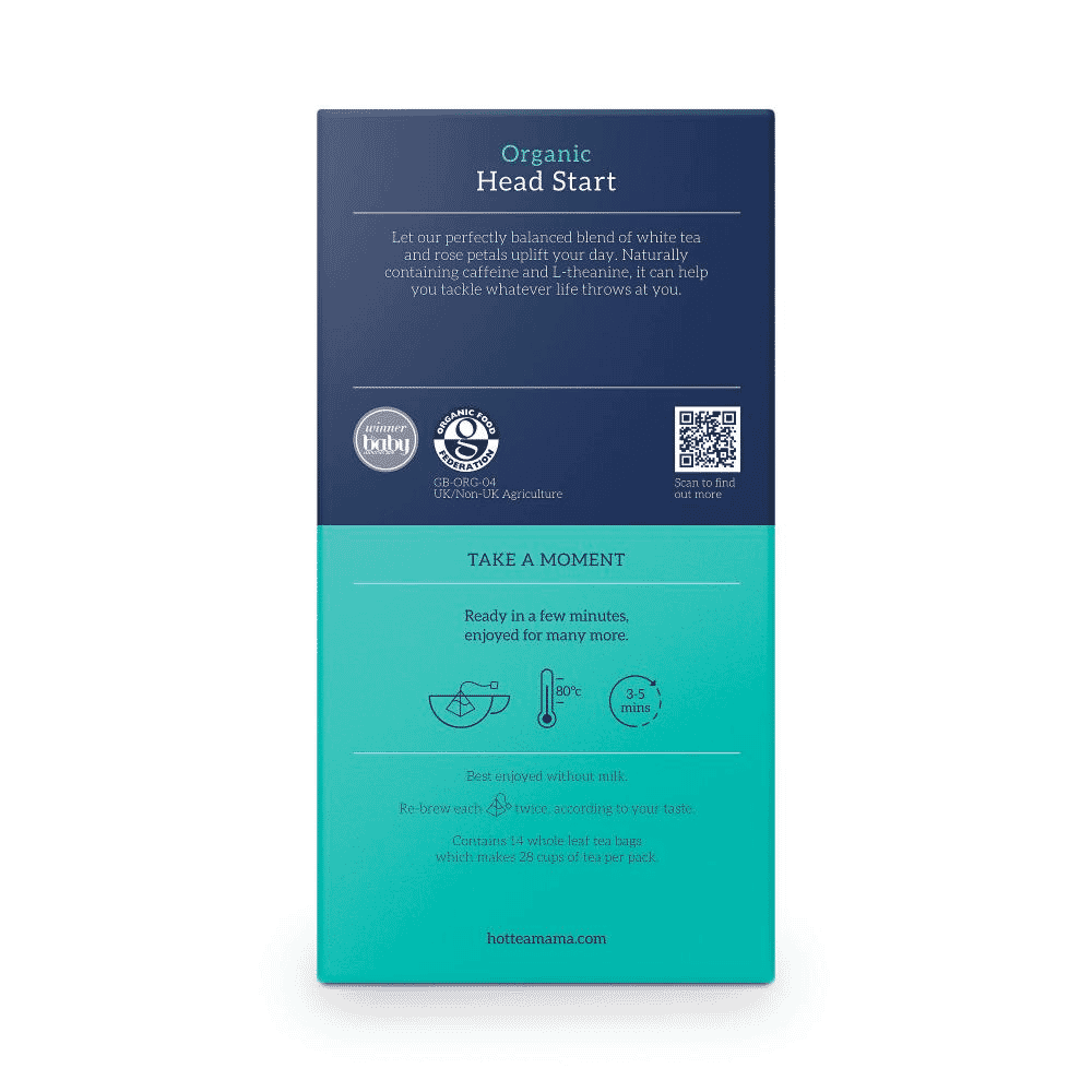 Head Start Scented Organic White Tea 28 Cups (x14 Teabags)