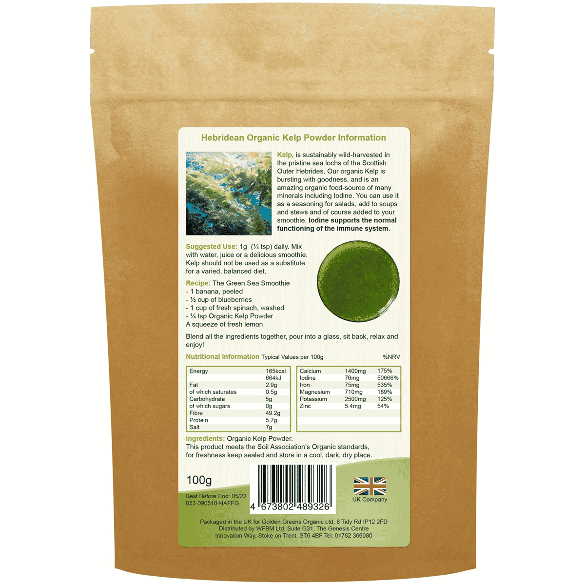 Hebridean Organic Kelp Powder 100g