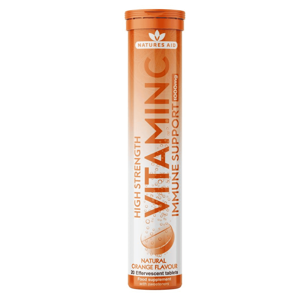 High Strength Vitamin C Immune Support 1000mg Natural Orange Flavour Effervescent 20s
