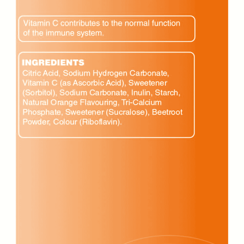 High Strength Vitamin C Immune Support 1000mg Natural Orange Flavour Effervescent 20s