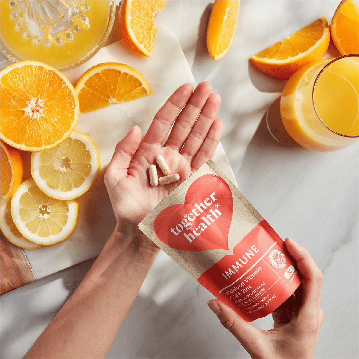 Immune Wholefood Vitamin C, D3 & Zinc 30s