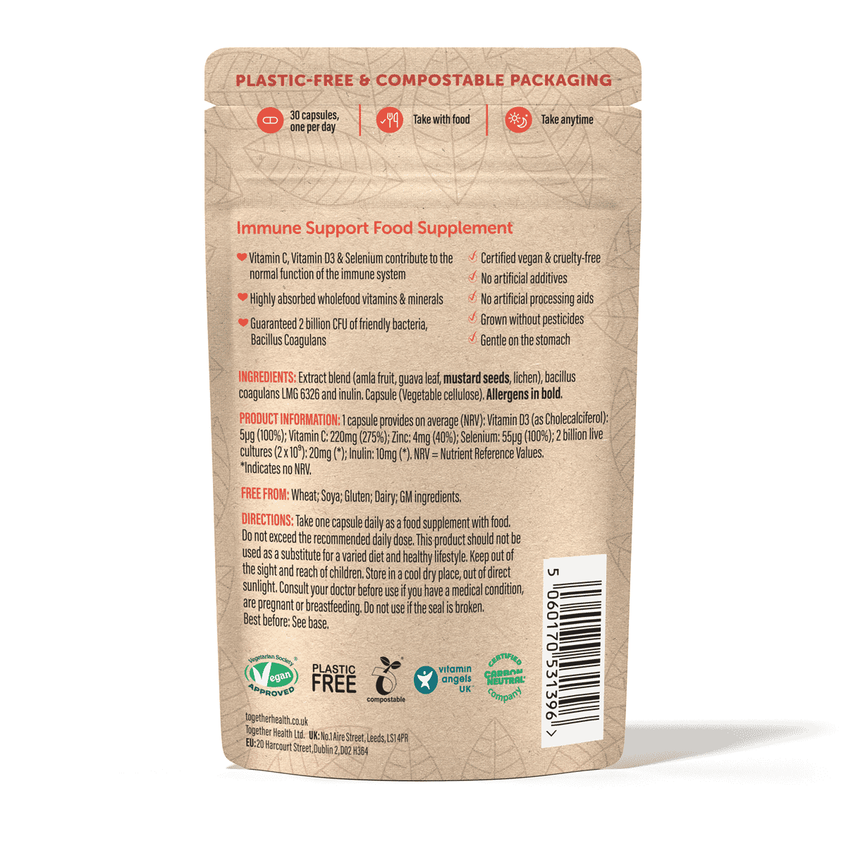 Immune Wholefood Vitamin C, D3 & Zinc 30s