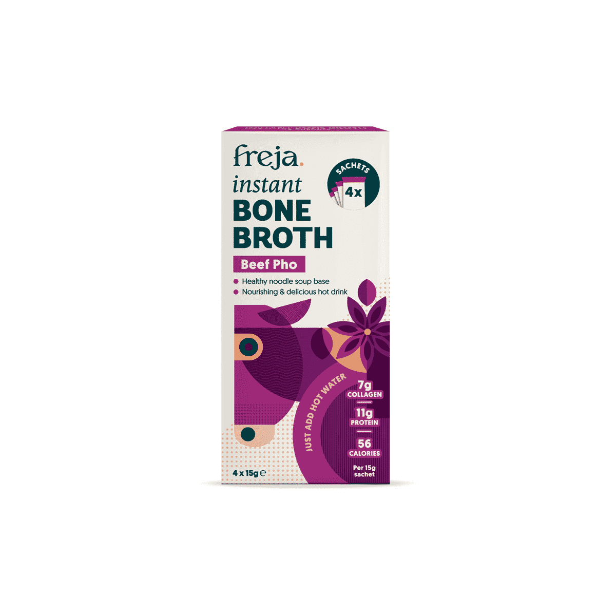 Instant Bone Broth Beef Pho 4x15g