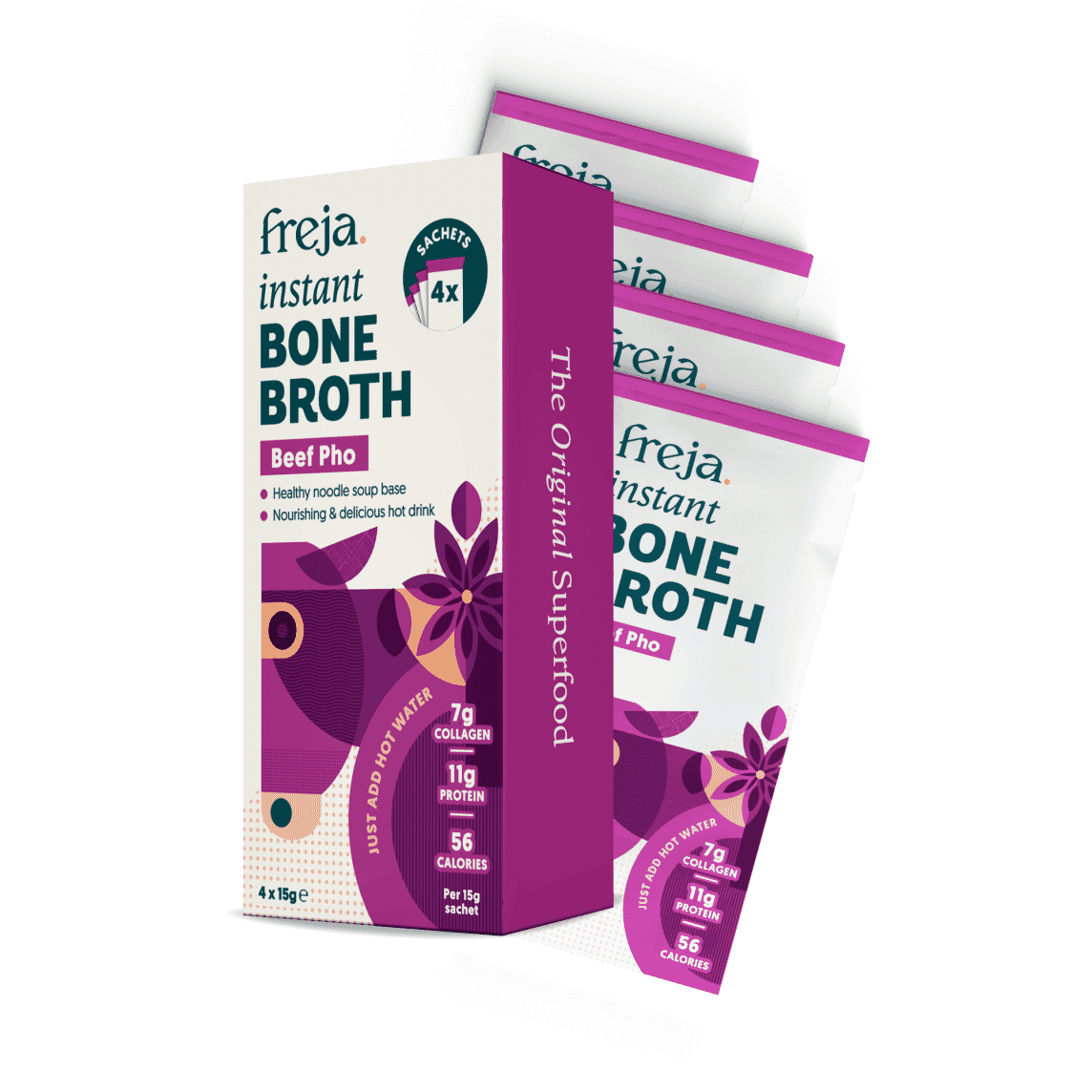 Instant Bone Broth Beef Pho 4x15g