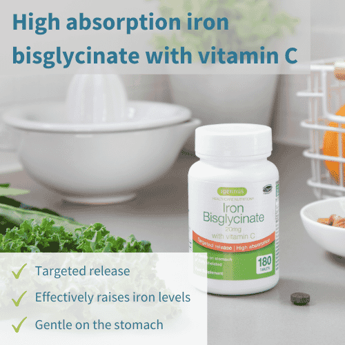 Iron Bisglycinate 20mg with Vitamin C 180s