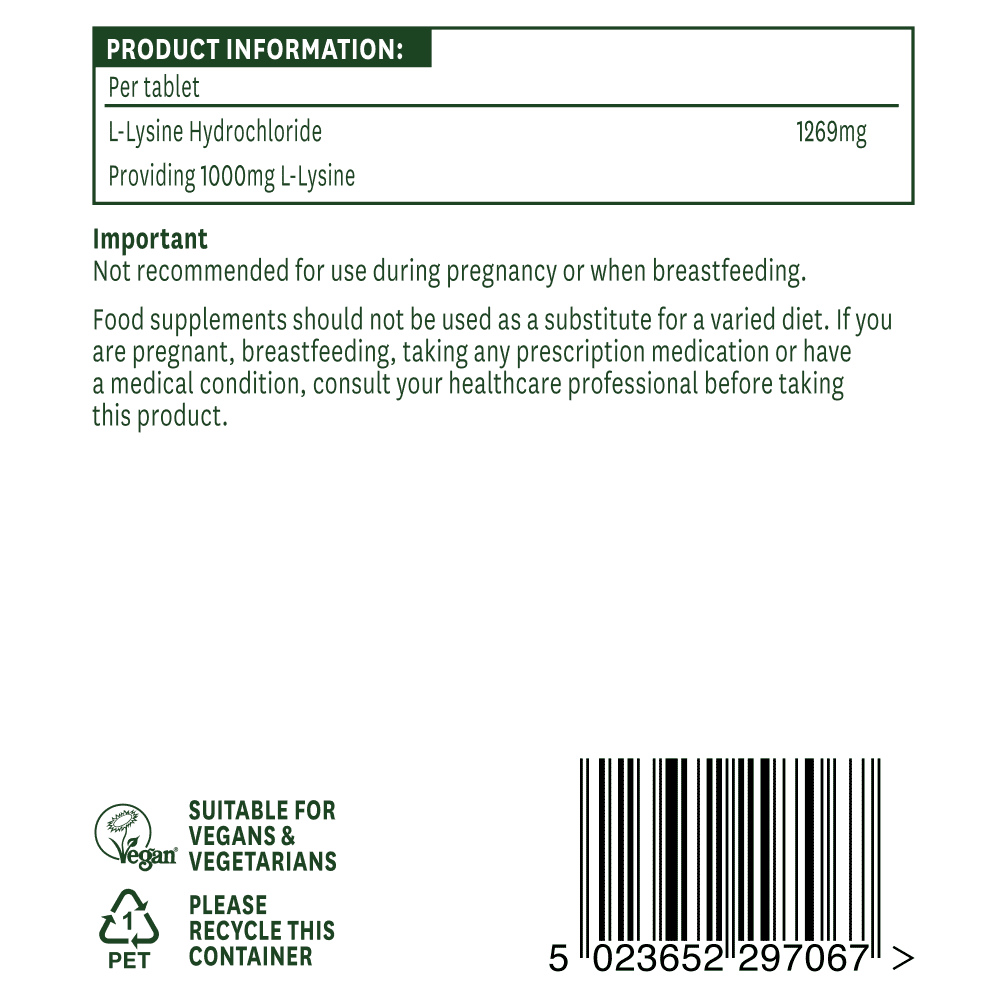 L-Lysine (High Potency) 1000mg 60s