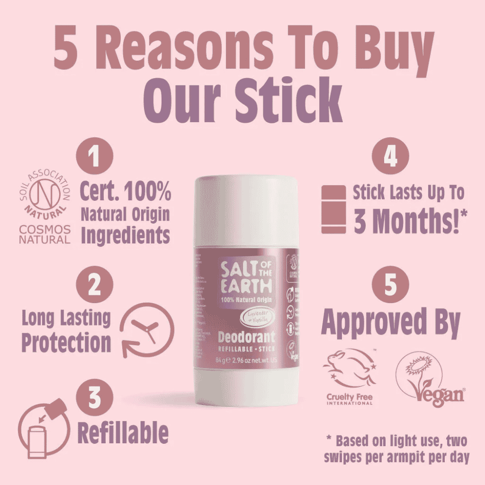 Lavender & Vanilla Deodorant Refillable Stick 84g