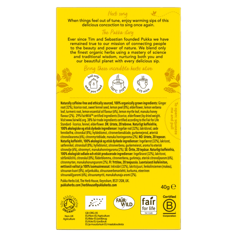 Lemon, Ginger & Manuka Honey Tea 20 Sachets
