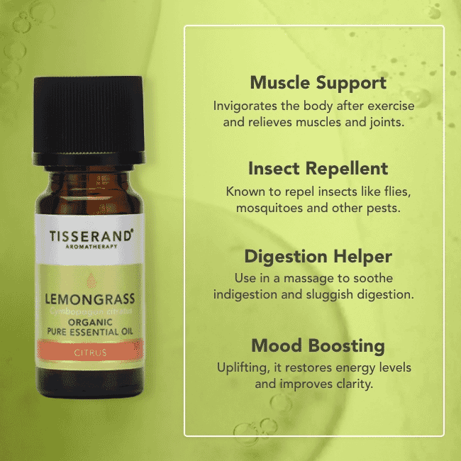 Lemongrass Organic Pure Essential Oil 9ml