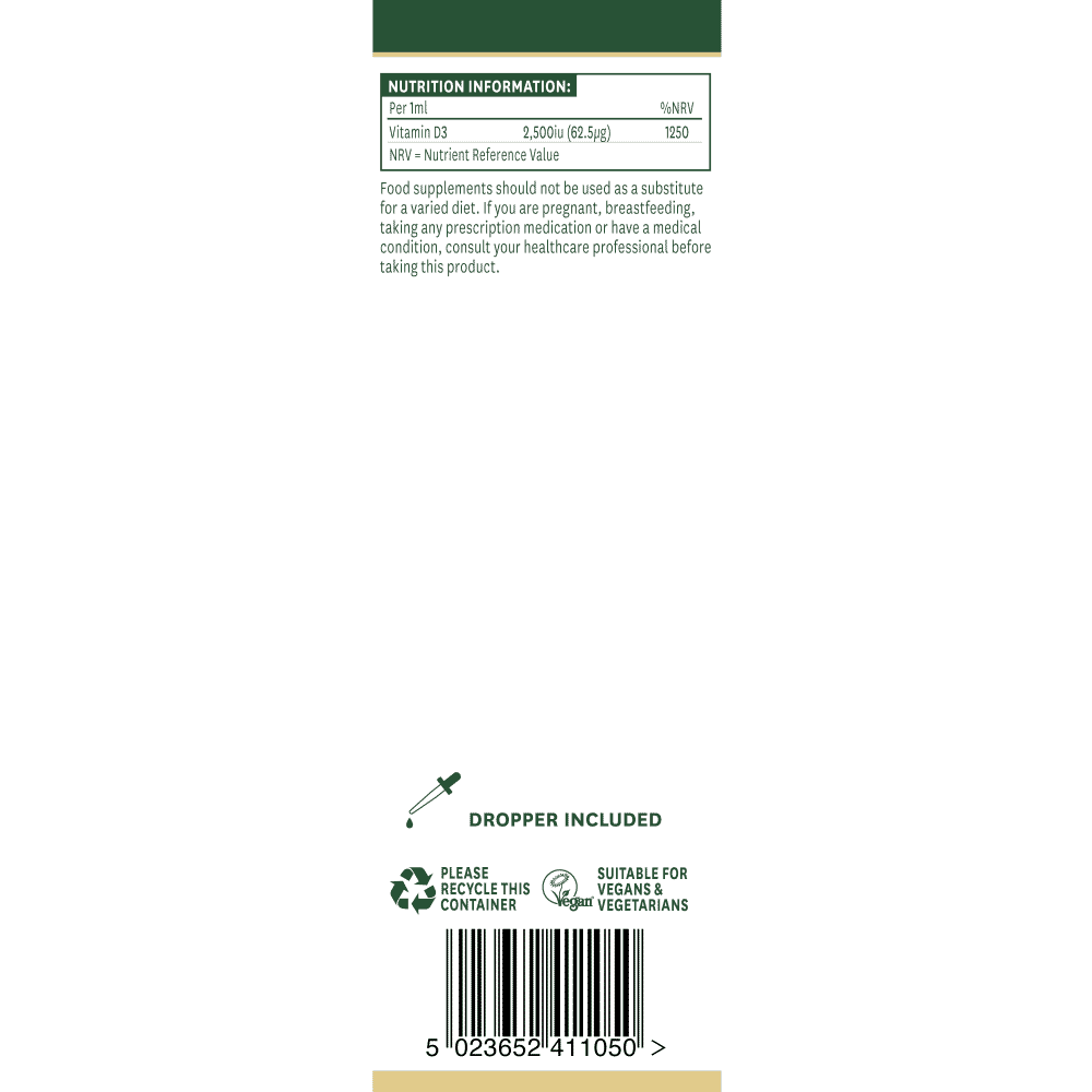 Liquid Vitamin D3 (High Strength) 2,500iu 50ml