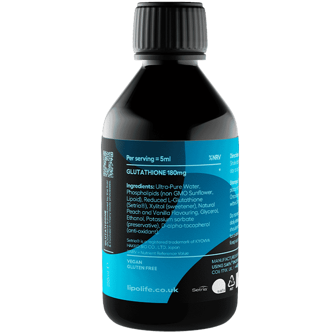 LLG3 Glutathione Peach & Vanilla Flavour 240ml (Liposomal)