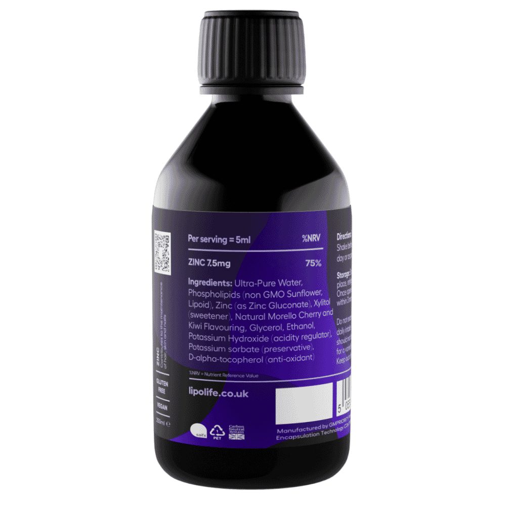 LLZ1 Zinc Cherry & Kiwi Flavour 240ml (Liposomal)