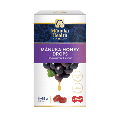 Manuka Honey Drops Blackcurrant Flavour MGO 400+ 65g 15s