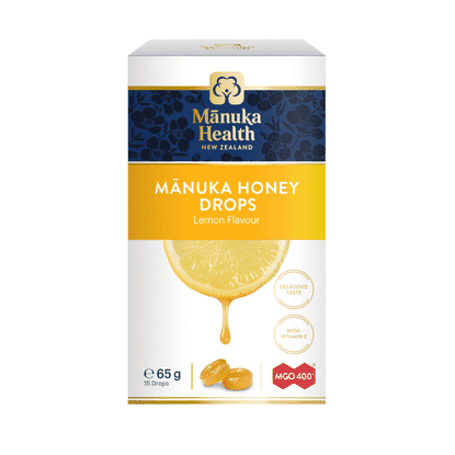 Manuka Honey Drops Lemon Flavour MGO 400+  65g 15s