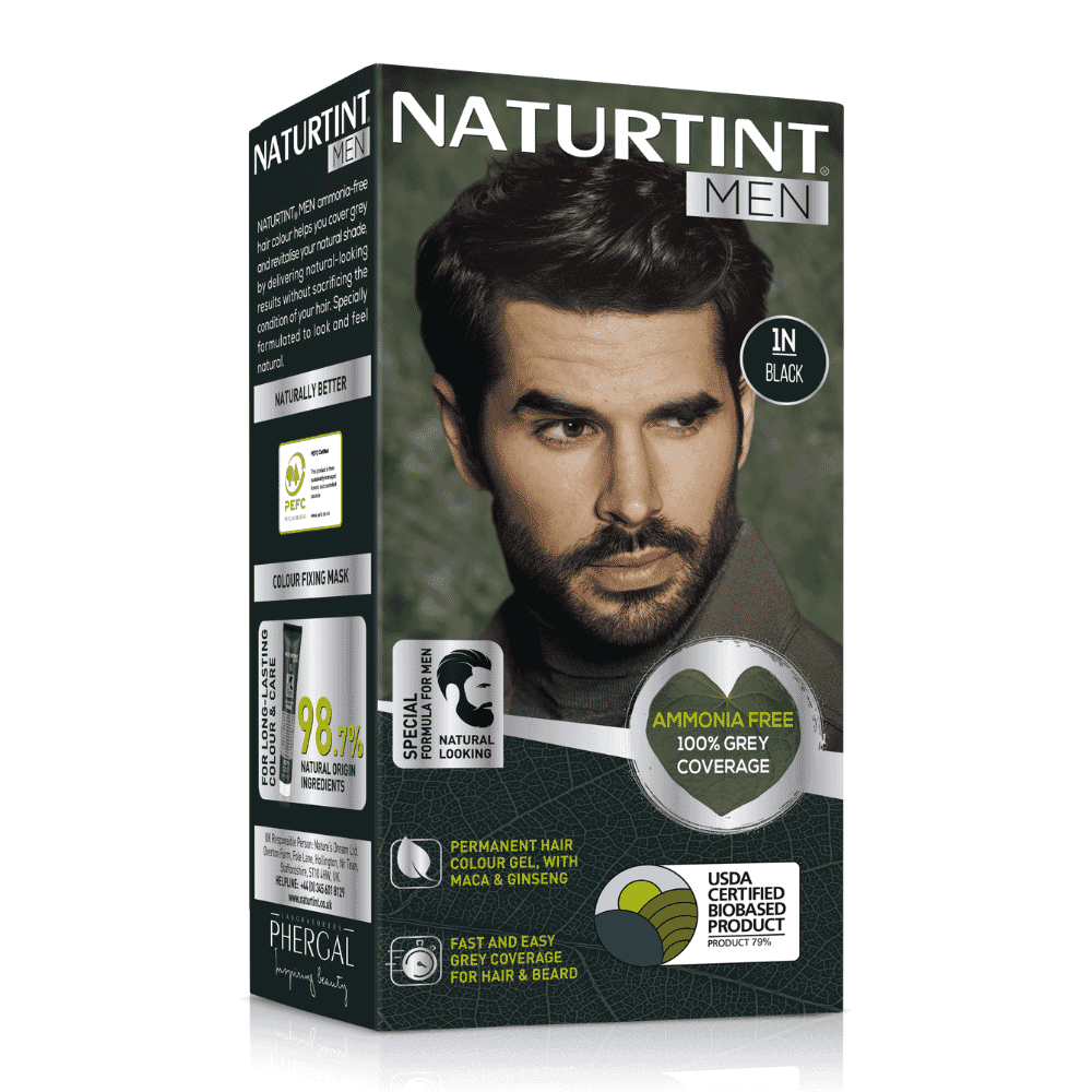 MEN 1N Black Permanent Hair Colour Gel
