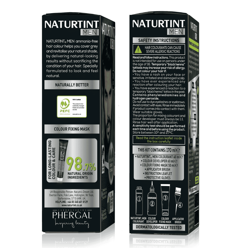 MEN 1N Black Permanent Hair Colour Gel