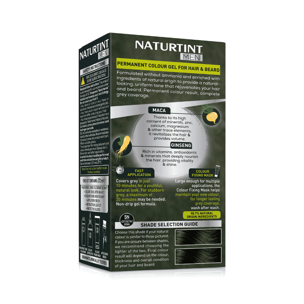 MEN 5N Light Chestnut Brown Permanent Hair Colour Gel