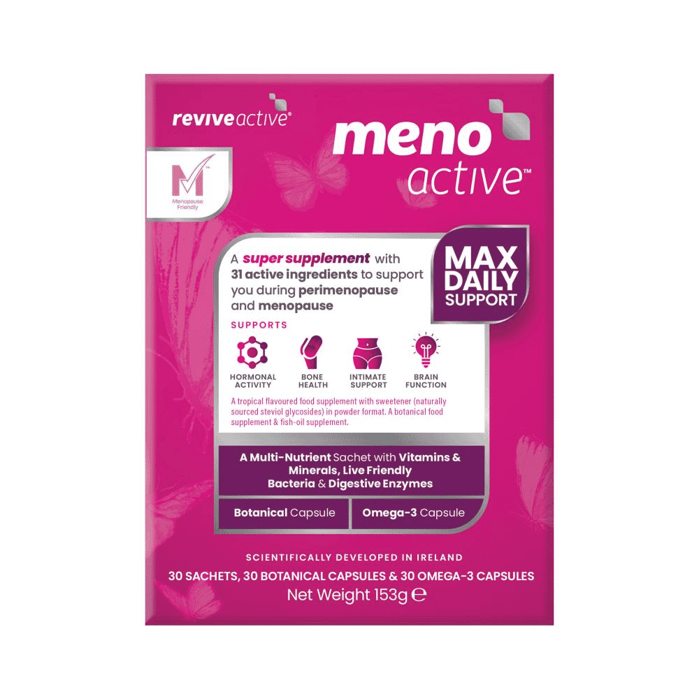 Meno Active 30 Sachets, 30 Botanical Capsules, 30 Omega-3 Capsules