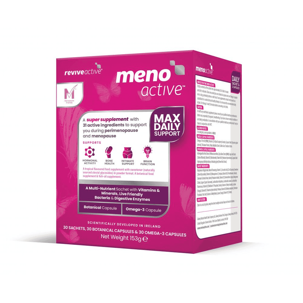 Meno Active 30 Sachets, 30 Botanical Capsules, 30 Omega-3 Capsules
