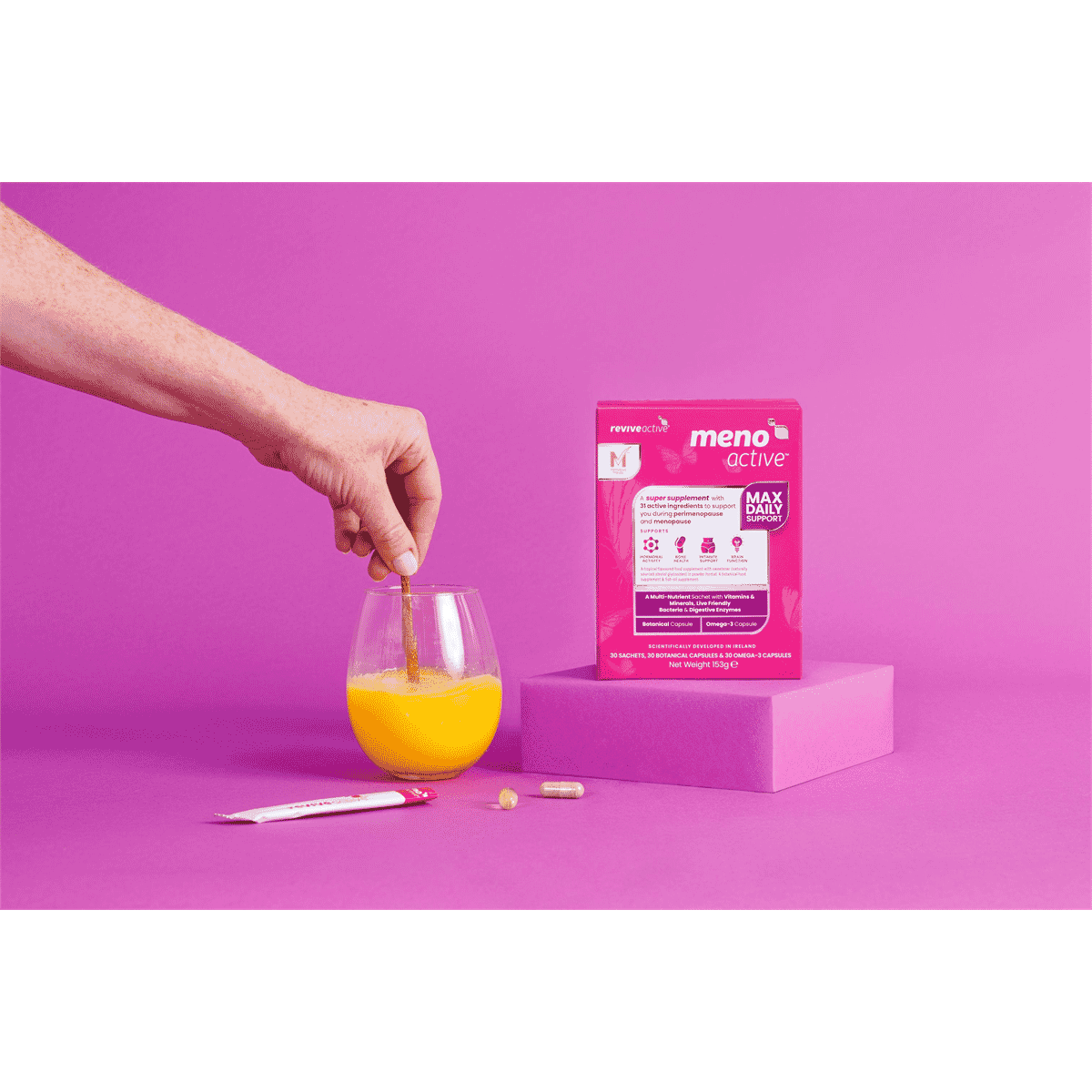 Meno Active 30 Sachets, 30 Botanical Capsules, 30 Omega-3 Capsules