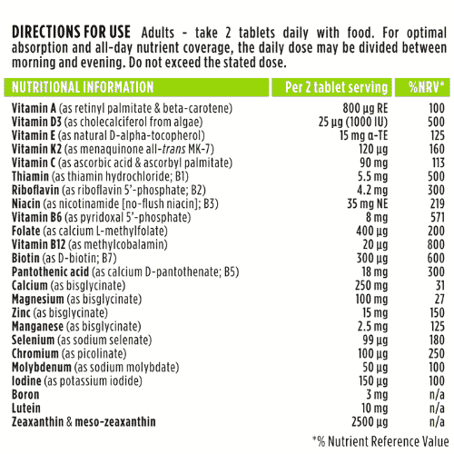 Methylated Multivitamin & Mineral for Woman 50+ 60s