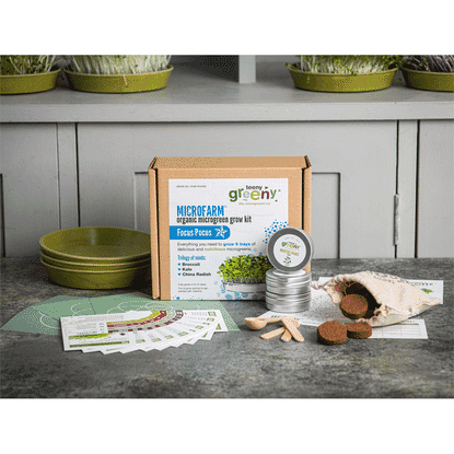 Microfarm Organic Microgreen Grow Kit 'Focus Pocus' (Broccoli, Kale, China Radish)